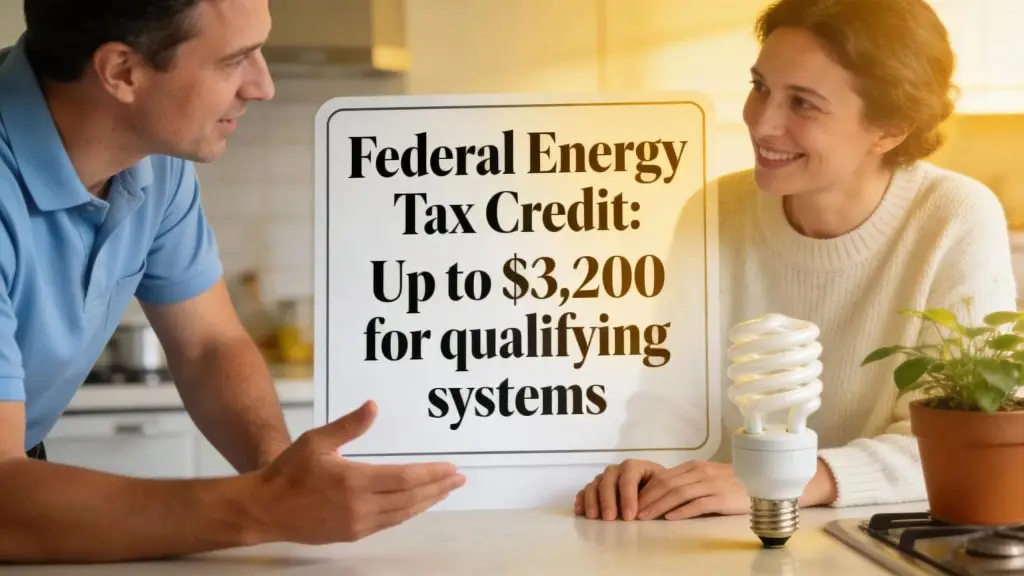 Homeowner consulting with an energy auditor about federal energy tax credits